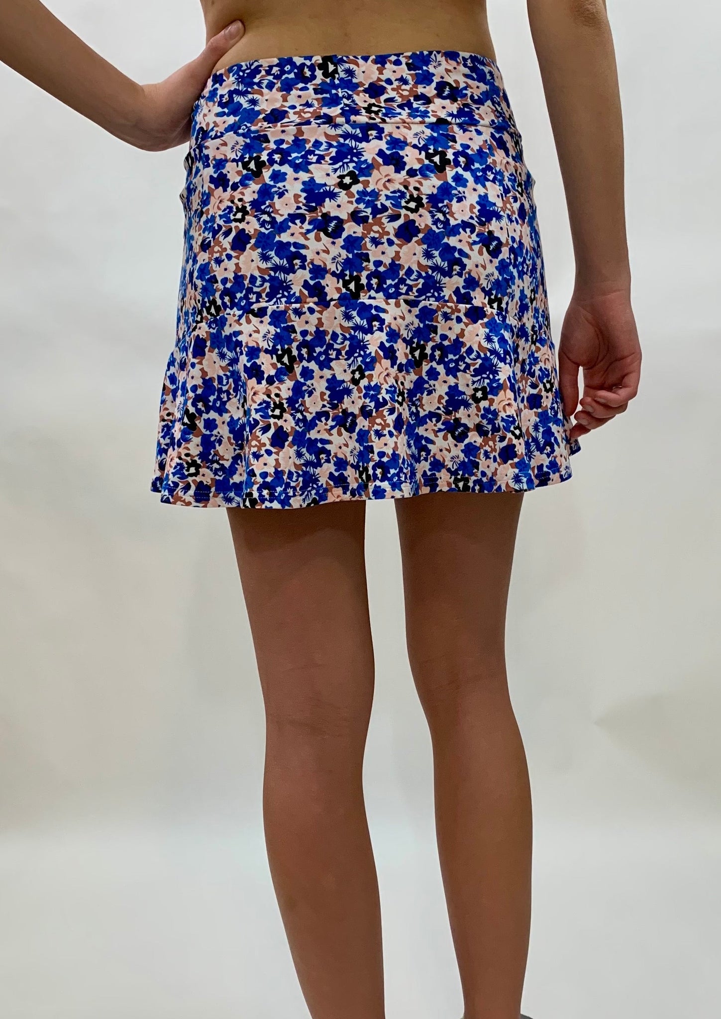 PETUNIA - Half Ruffle Skort - Blue and Pink