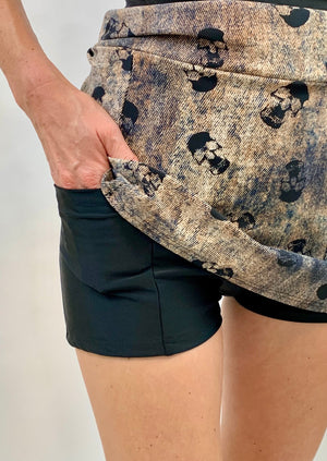 DENIM SKULL - Tennis Skort